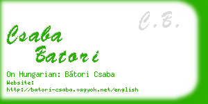 csaba batori business card